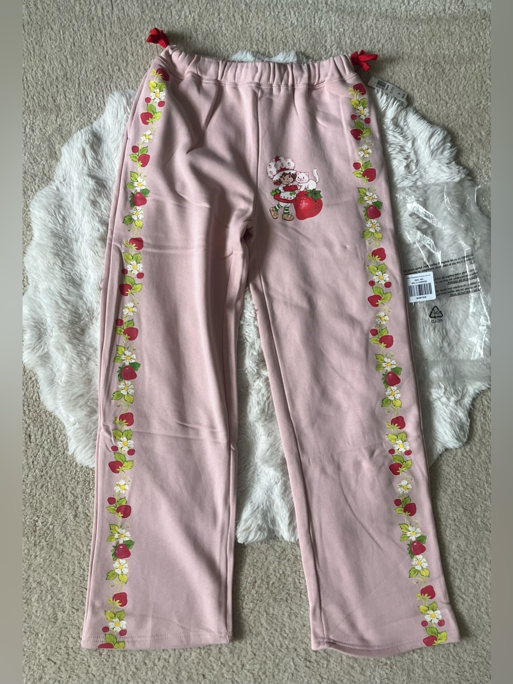 ✨NWT Boxlunch Strawberry Shortcake Strawberry Stripes Wide-Leg Sweatpants 🍓